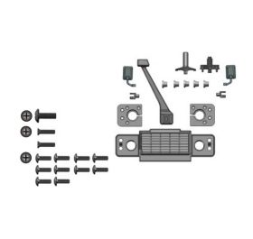 A.  SnorkelB. Light MountC. Front Grill SetD. Rear-view MirrorsE. Spare Wheel stand